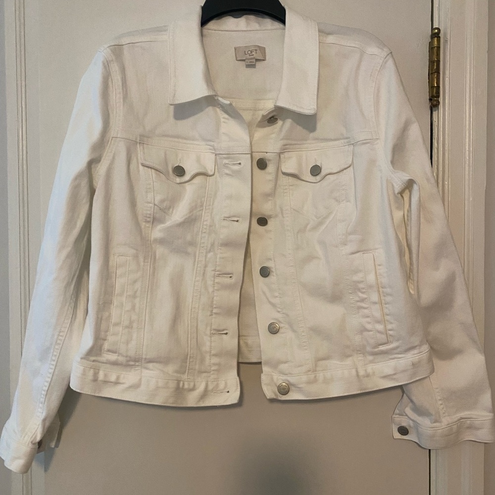 LOFT Women's White Jean Jacket